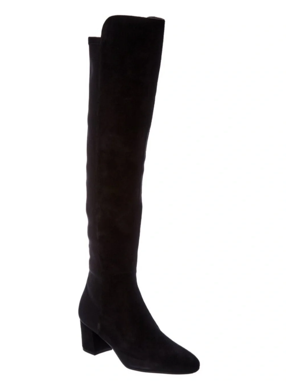 Stuart Weitzman Gillian 60 City Booty, Black Suede Over-the-Knee Boots